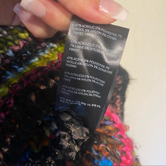 Anthropologie Piera Colorful Turtleneck Poncho M/L - Picture 5 of 5